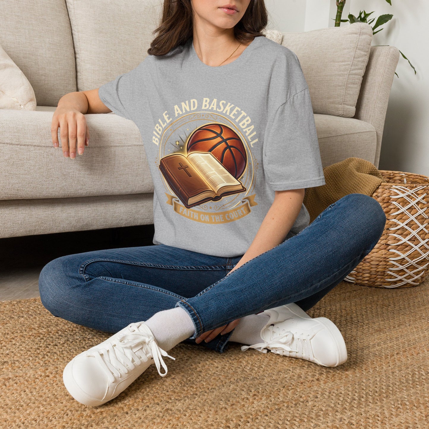 Bible and Basketball T-Shirt — Faith on the Court Christian Basketball Tee