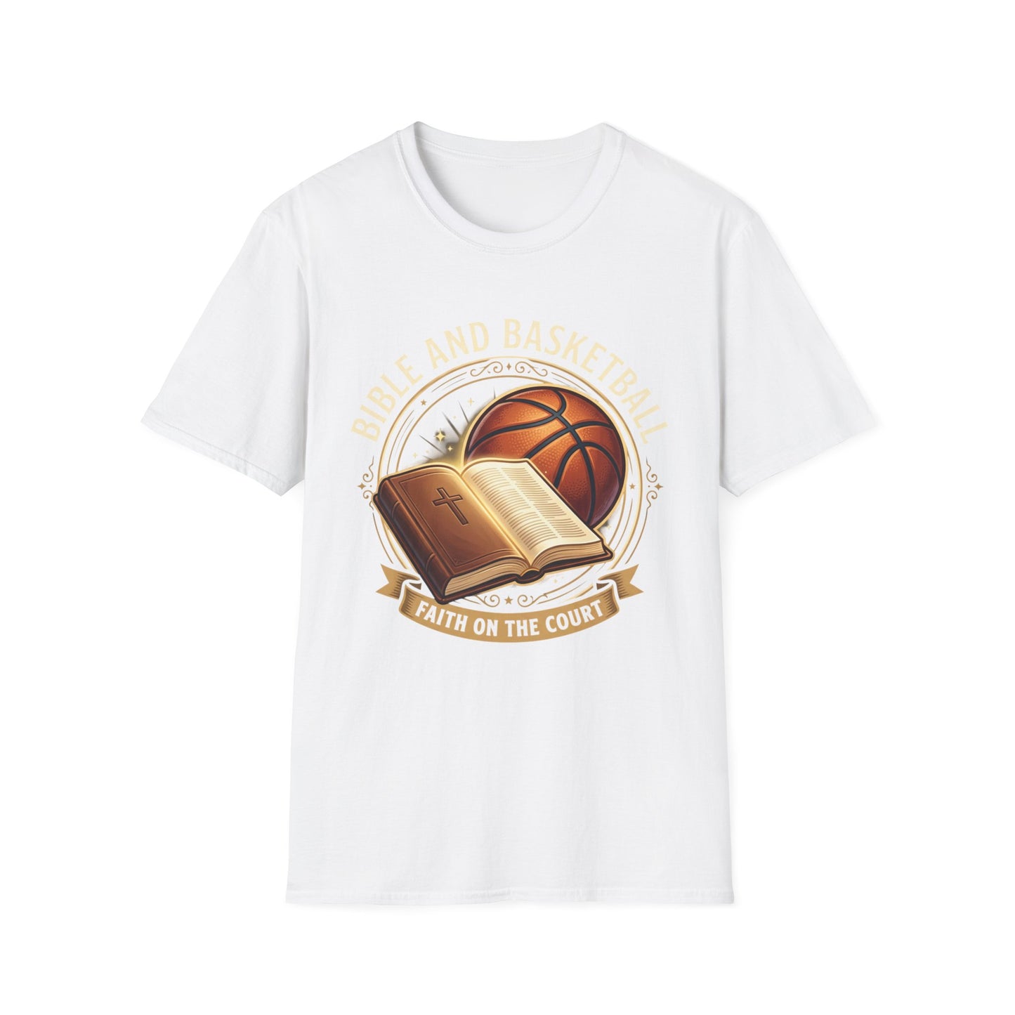 Bible and Basketball T-Shirt — Faith on the Court Christian Basketball Tee