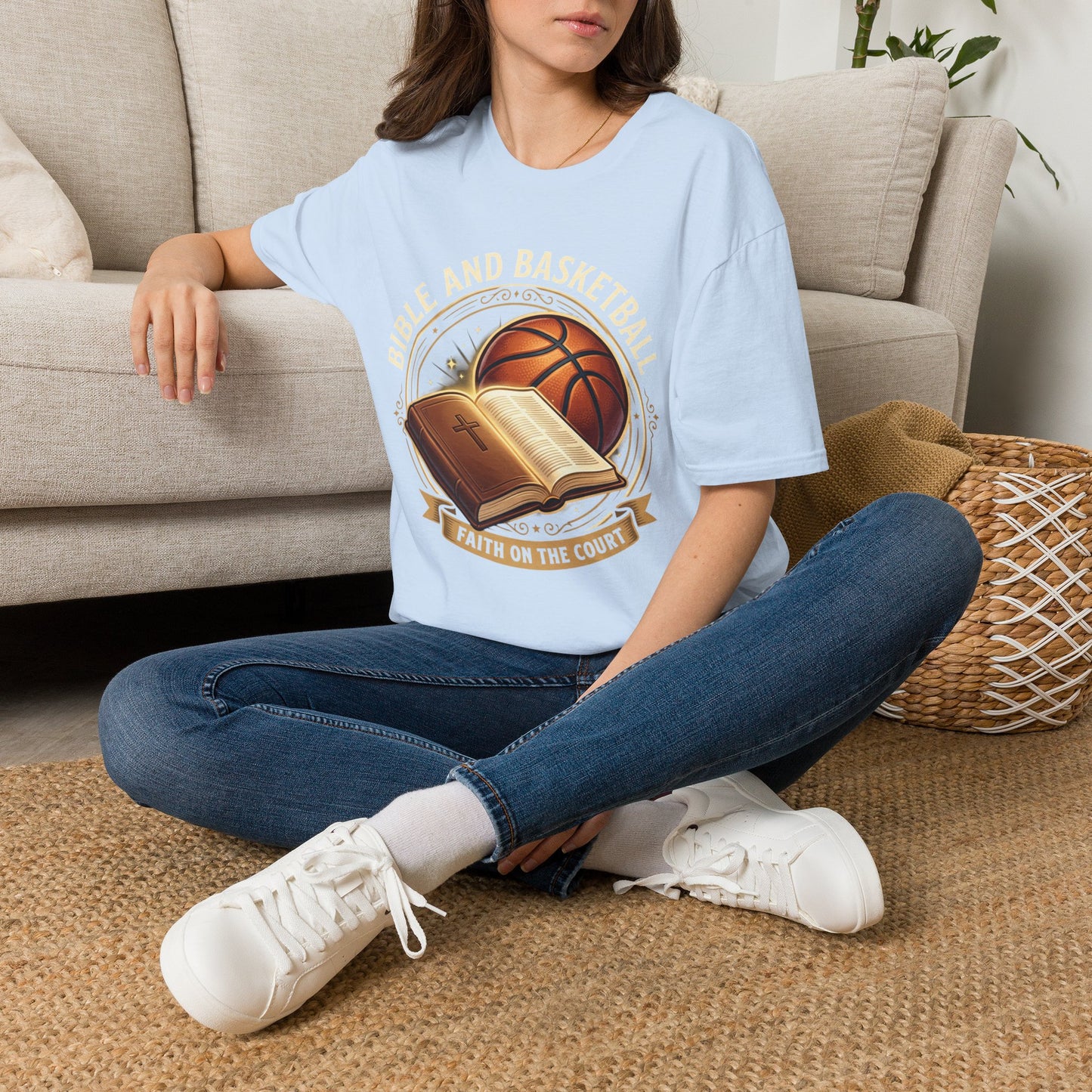 Bible and Basketball T-Shirt — Faith on the Court Christian Basketball Tee