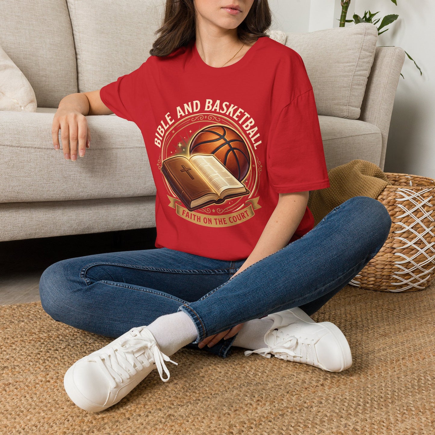 Bible and Basketball T-Shirt — Faith on the Court Christian Basketball Tee
