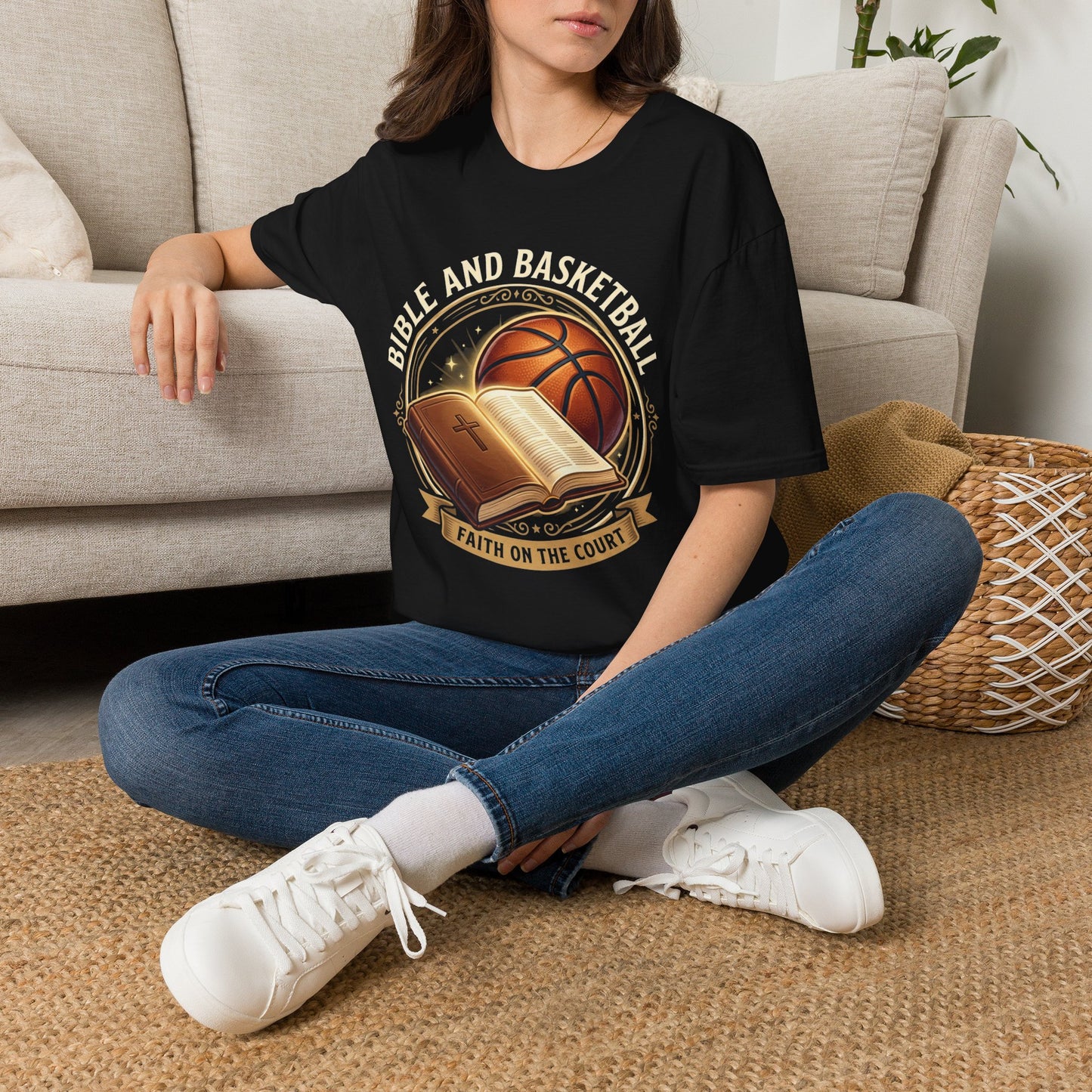 Bible and Basketball T-Shirt — Faith on the Court Christian Basketball Tee