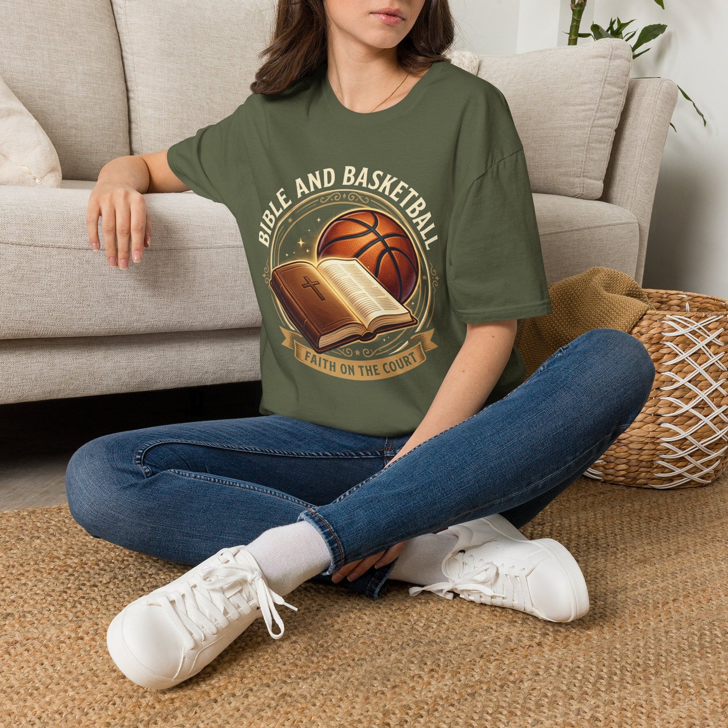 Bible and Basketball T-Shirt — Faith on the Court Christian Basketball Tee