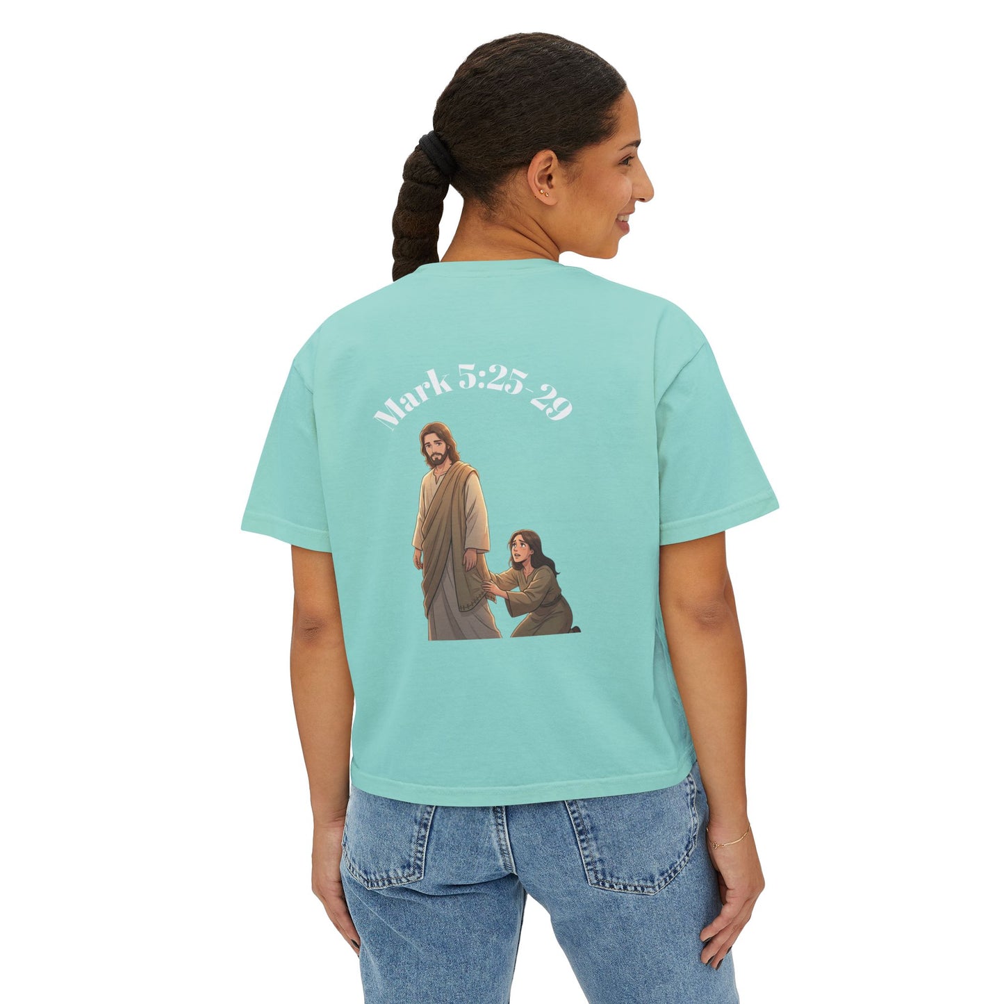 Mark 5:25-29 Woman’s Box Tee
